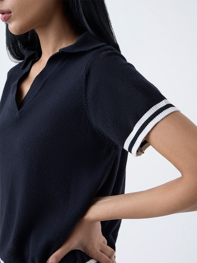 Studiofit Black Ribbed T-Shirt
