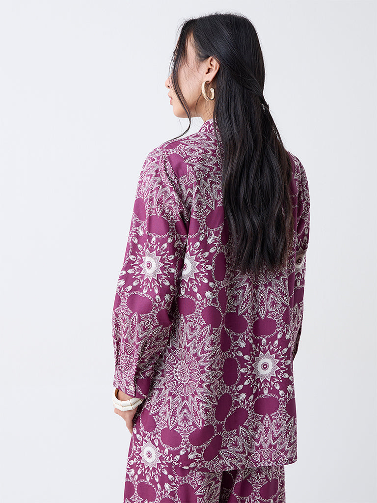 Utsa Plum Printed Tunic
