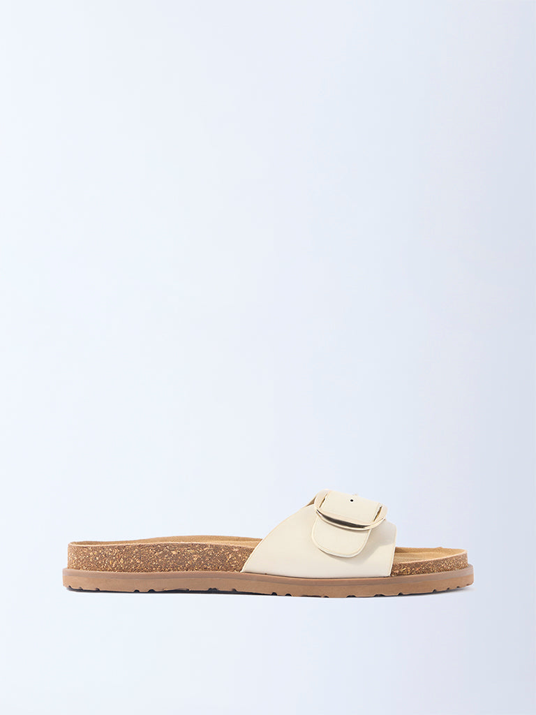 LUNA BLU Ivory Buckle-Detailed Comfort Sandals - Exclusive