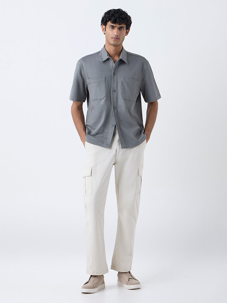 WES Casuals Dusty Green Relaxed-Fit Shirt