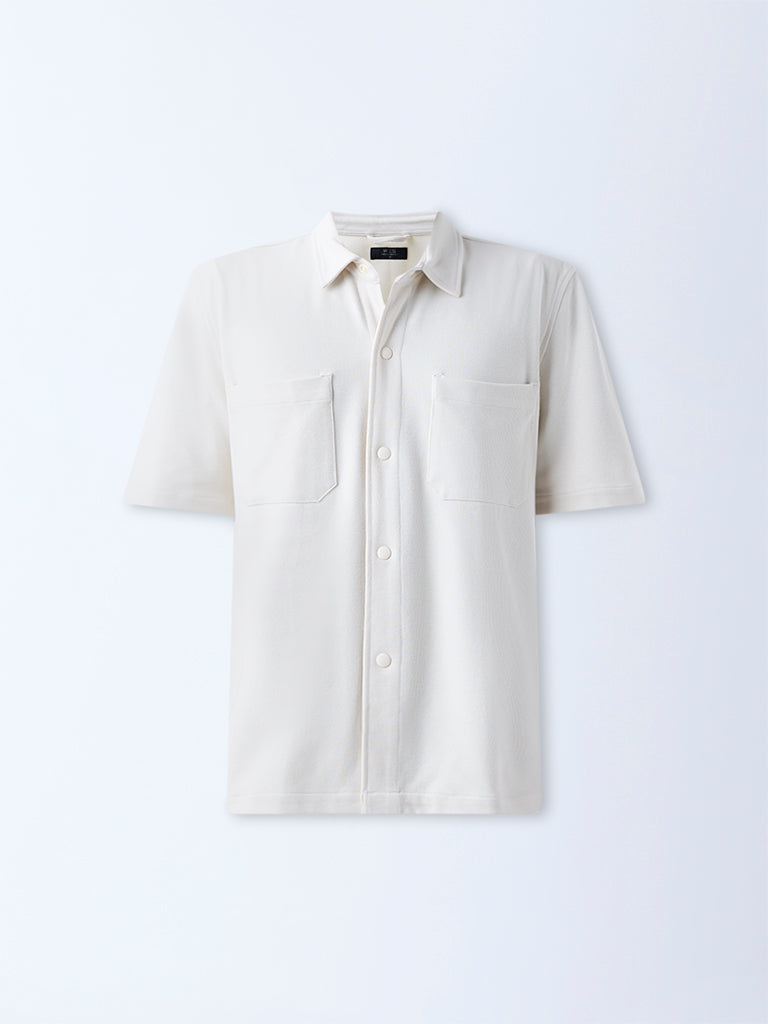 WES Casuals Off-White Relaxed-Fit Shirt