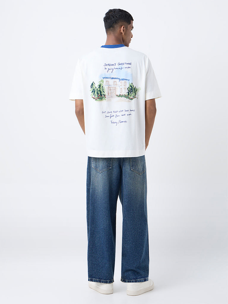 Nuon Cream Scenic-Inspired Regular-Fit Cotton T-Shirt