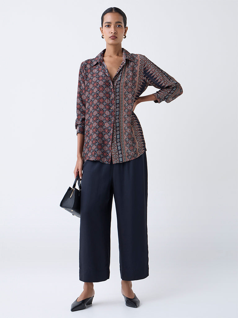 Zuba Black Solid Pants