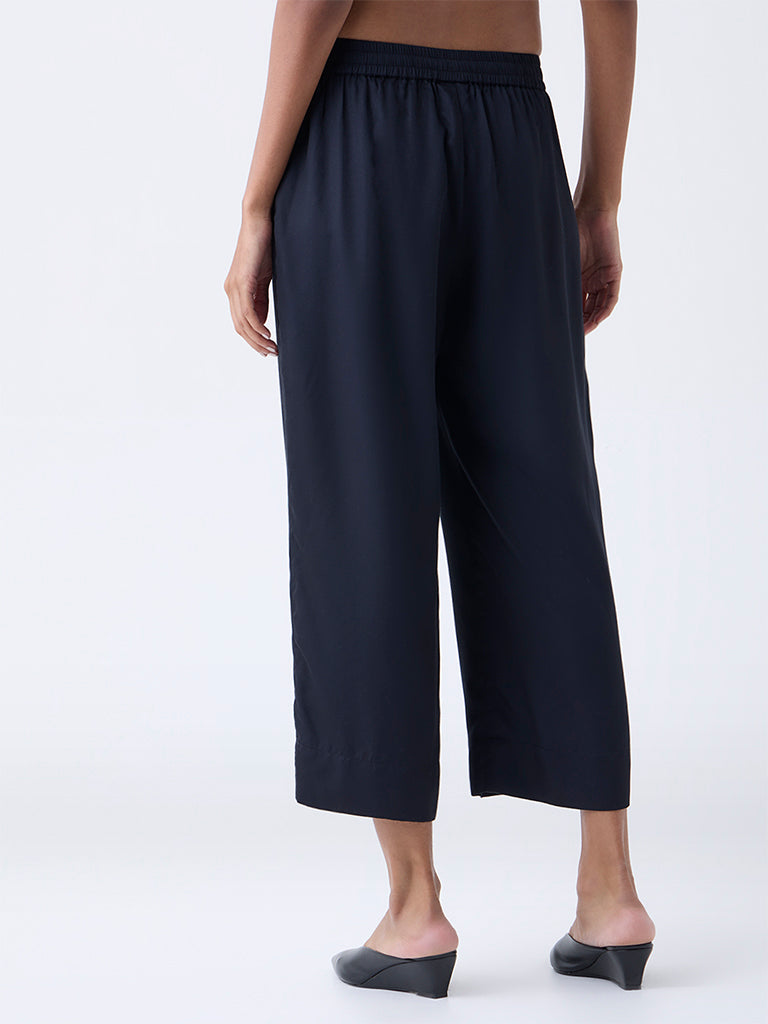 Zuba Black Solid Pants
