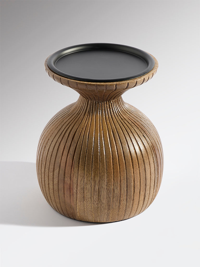 Westside Home Dark Brown Gothic Wooden Candle Holder