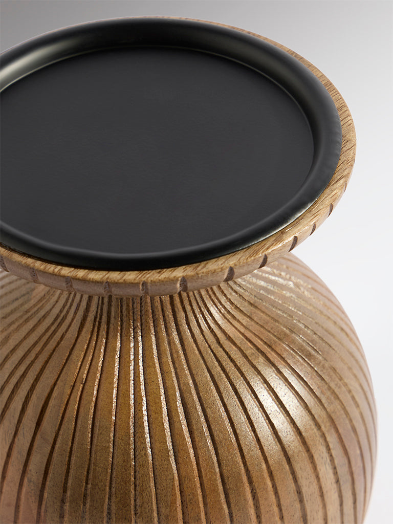 Westside Home Dark Brown Gothic Wooden Candle Holder