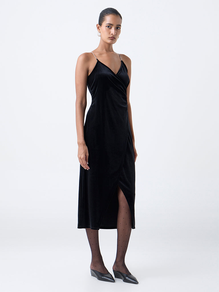Wardrobe Black Velvet Party Dress