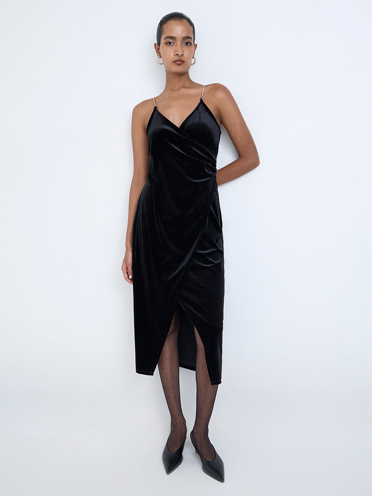 Wardrobe Black Velvet Party Dress