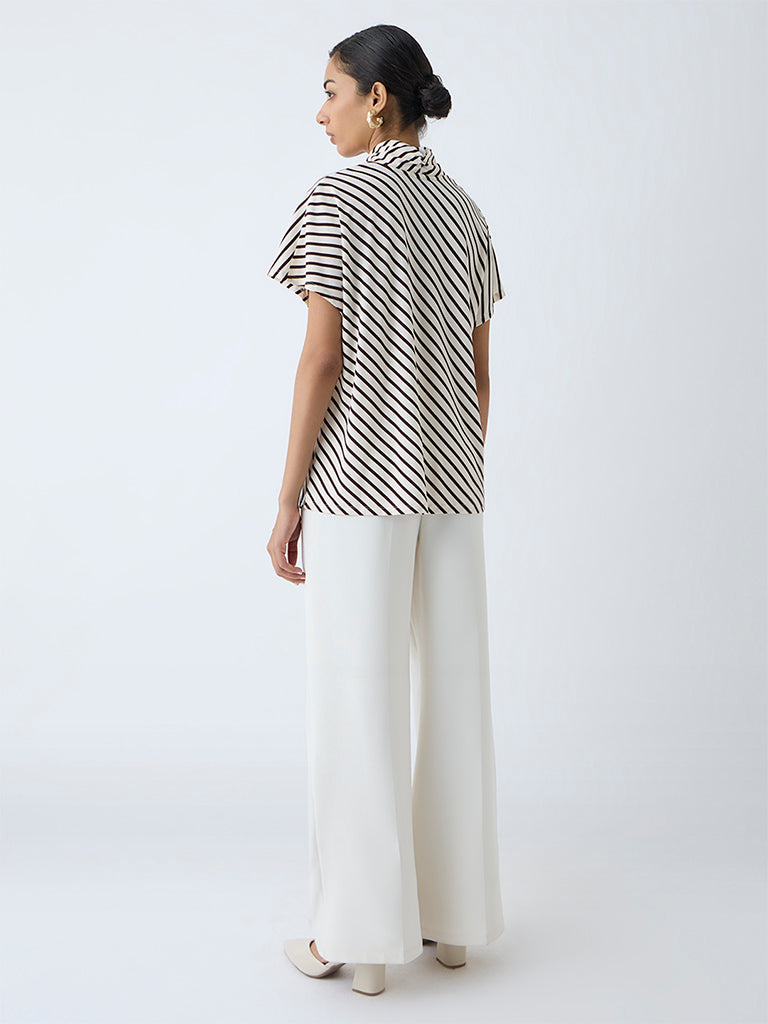 Wardrobe Brown Striped Blouse