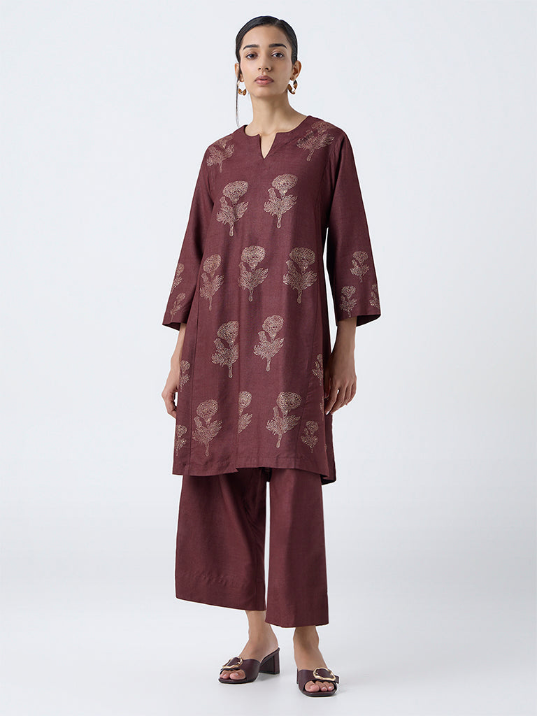 Zuba Brown Solid Pants