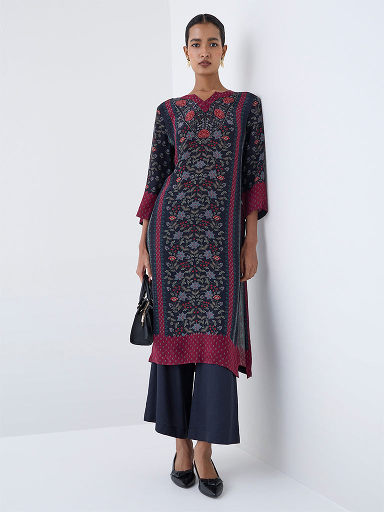 Zuba Black Solid Palazzos