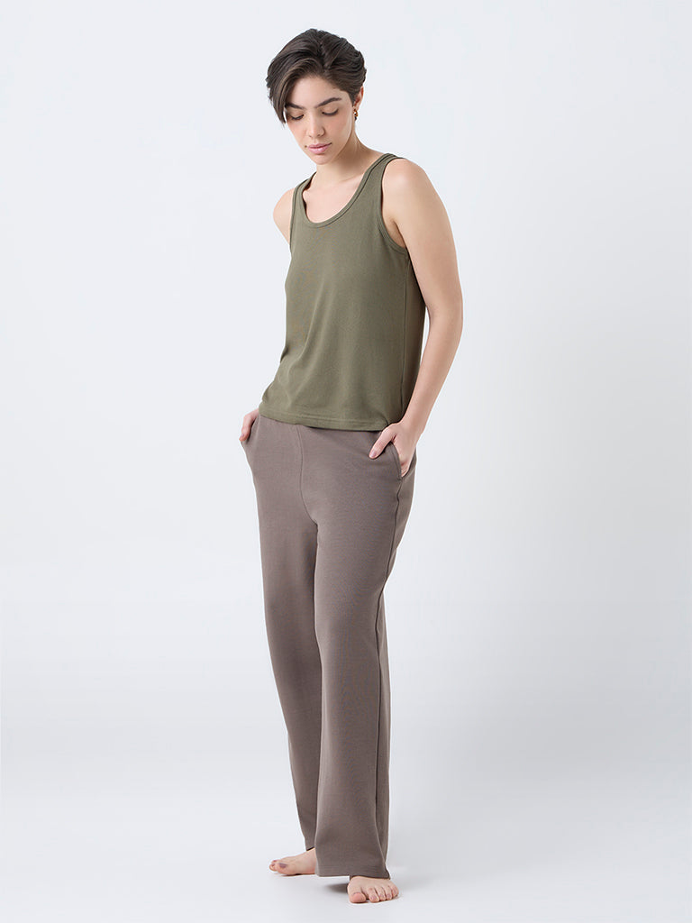 Wunderlove Olive Solid Vest Top