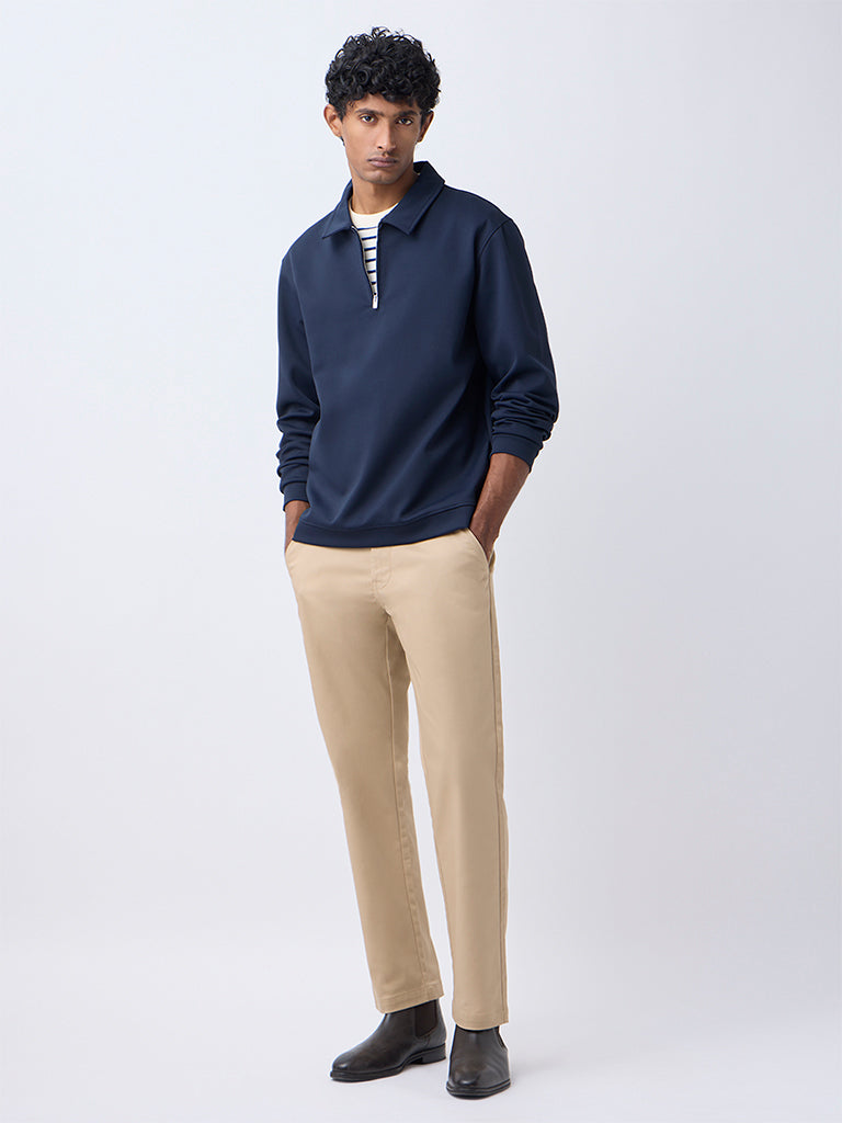 WES Casuals Navy Relaxed-Fit Quarter-Zip Sweatshirt