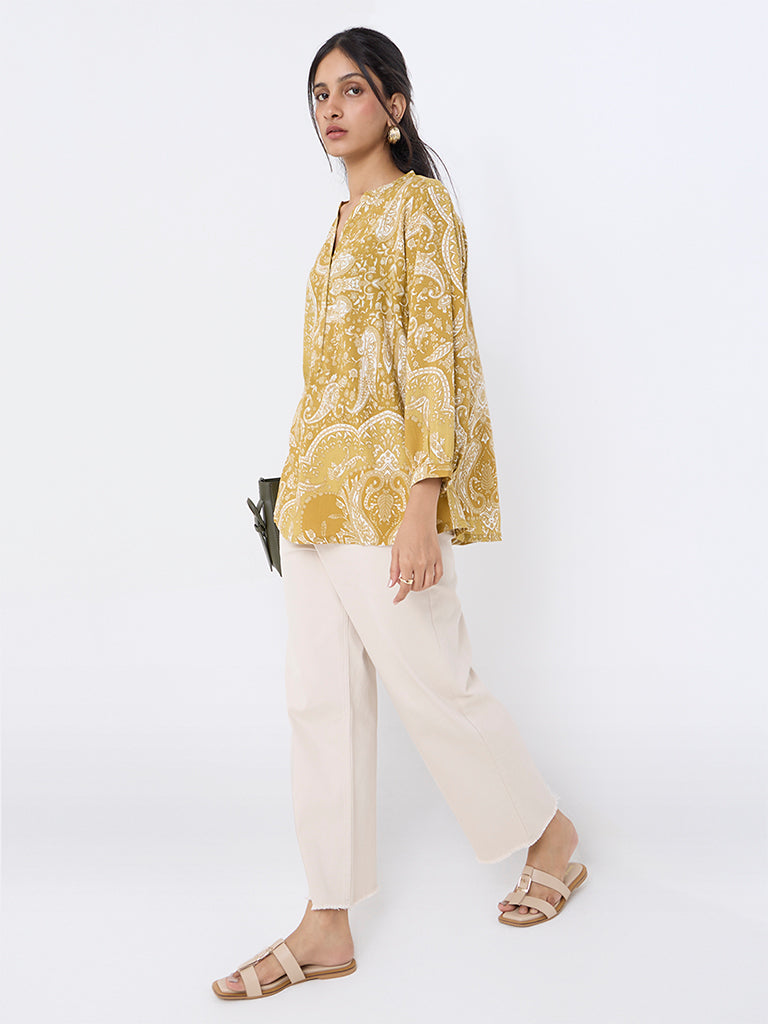 Utsa Mustard Paisley Design Tunic
