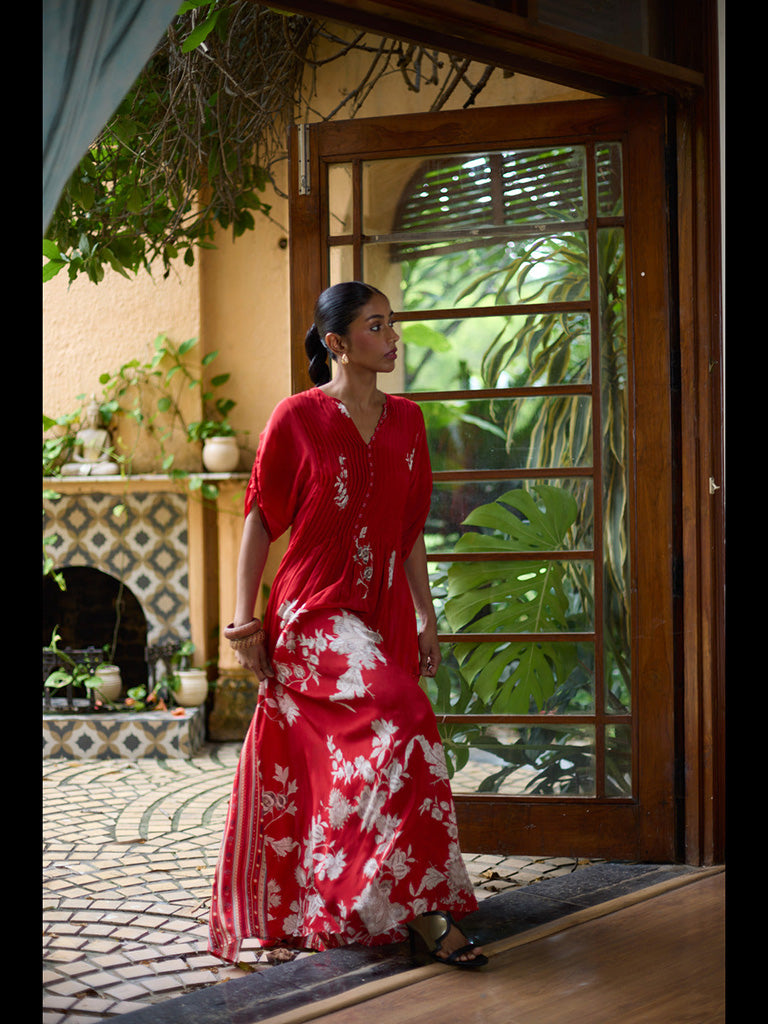 Floral Red Kaftan