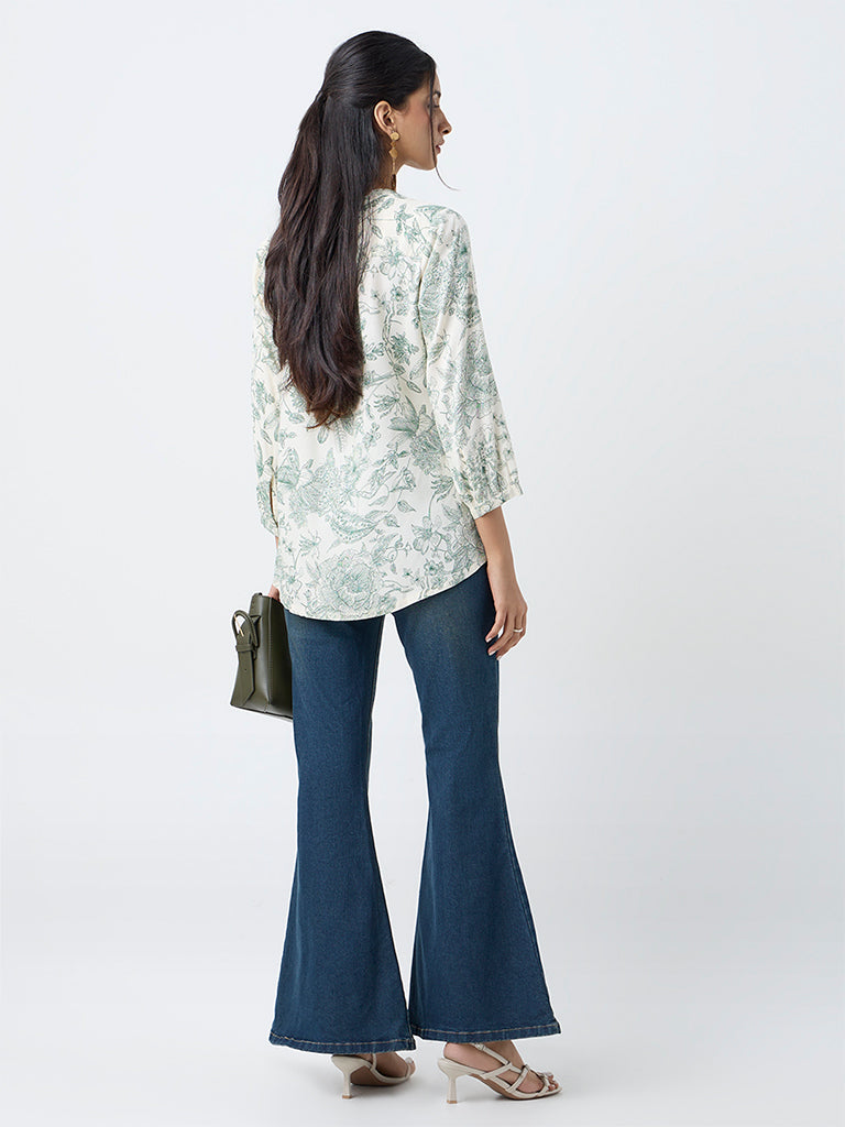 Utsa Green Foliage Printed Tunic