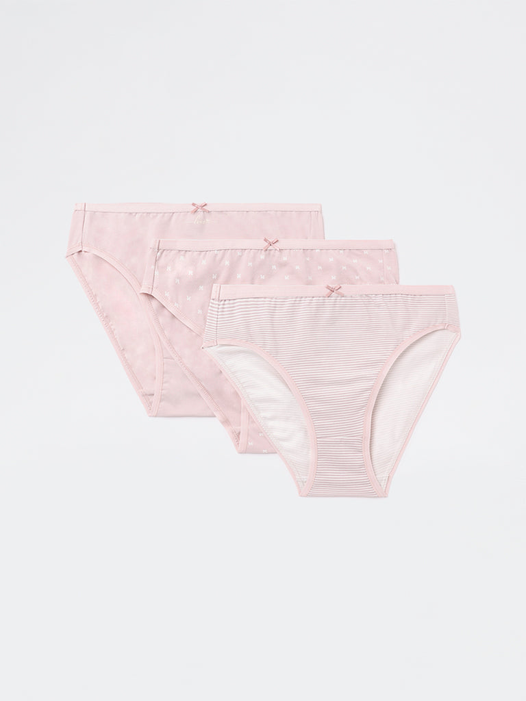 Wunderlove 3-Pack Hi-Leg Cotton-Blend Briefs