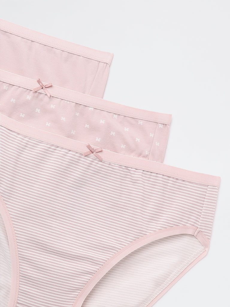 Wunderlove 3-Pack Hi-Leg Cotton-Blend Briefs