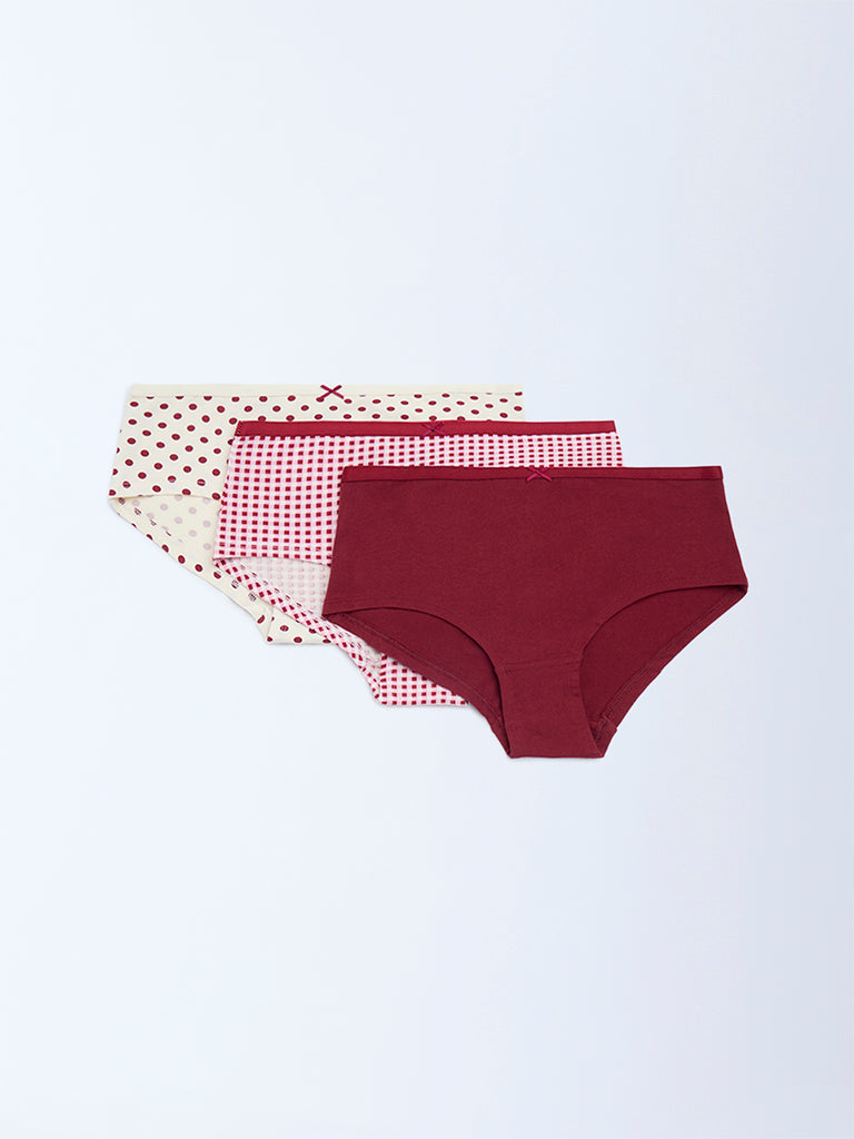 Wunderlove 3-Pack Cotton-Blend Low-Rise Briefs
