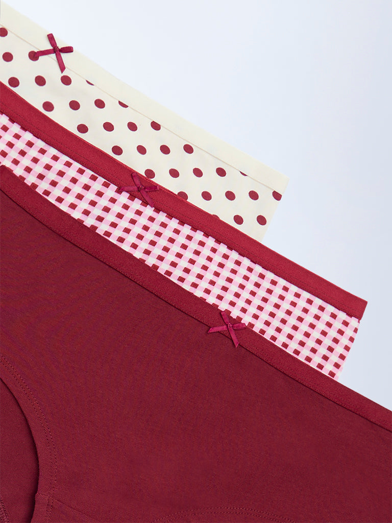 Wunderlove 3-Pack Cotton-Blend Low-Rise Briefs