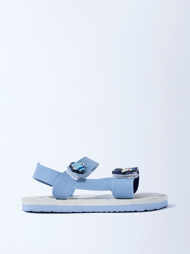 Yellow Blue Space-Inspired Sandals