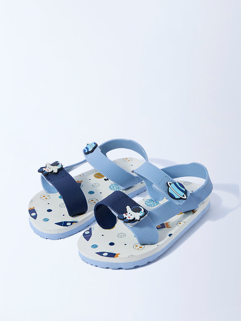 Yellow Blue Space-Inspired Sandals