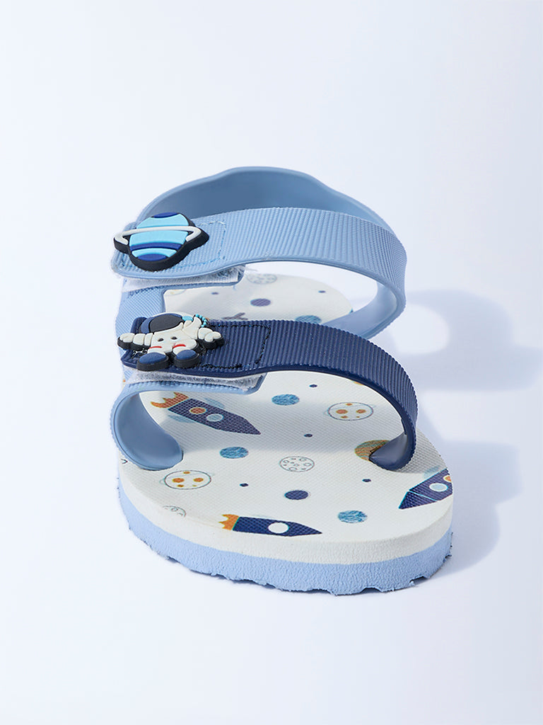 Yellow Blue Space-Inspired Sandals