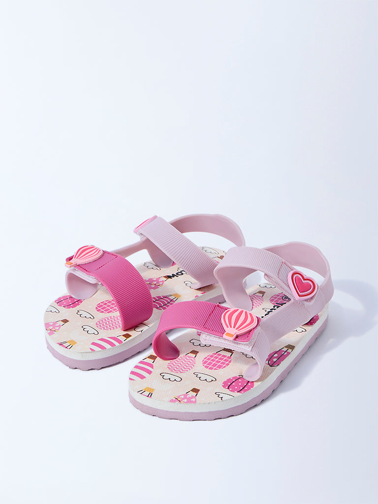 Yellow Pink Hot Air Balloon-Detail Sandals