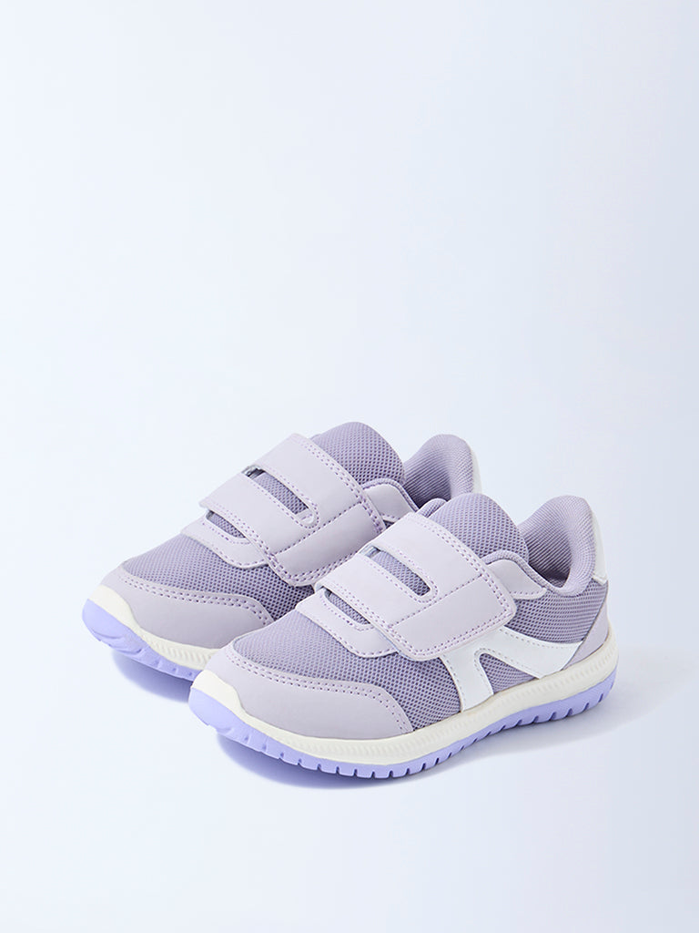 Yellow Lilac Mesh Detailed Sneakers