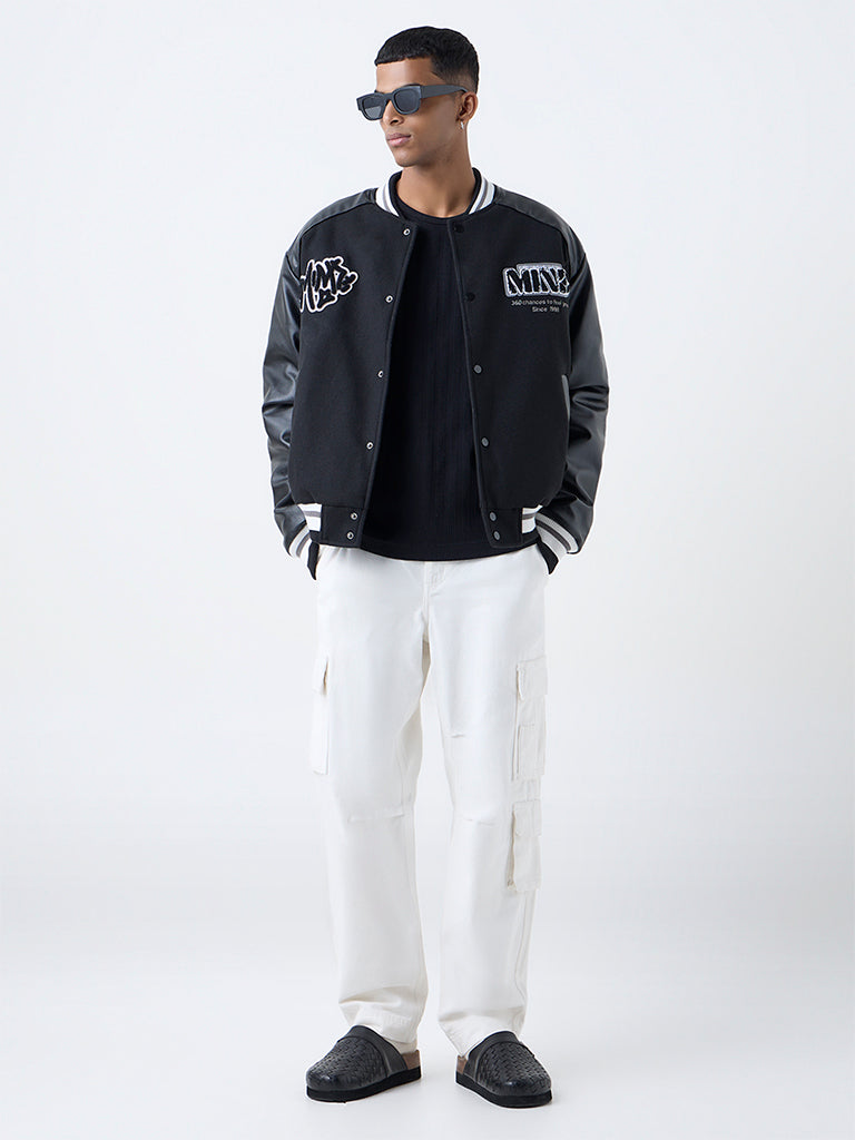 Nuon White Relaxed-Fit Mid-Rise Jeans