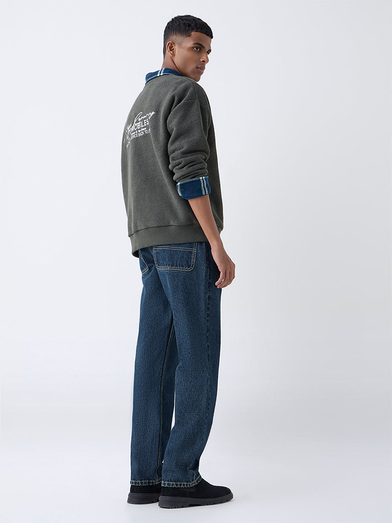 Nuon Blue Relaxed-Fit Mid-Rise Jeans