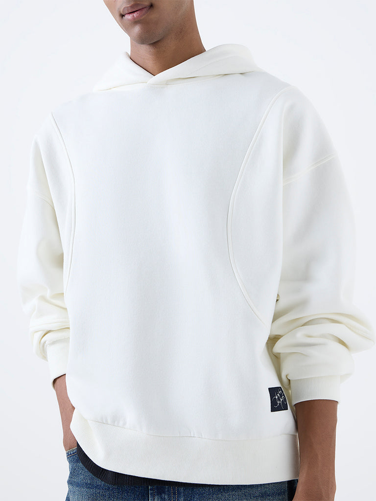 Nuon Off-White Relaxed-Fit Cotton-Blend Hoodie