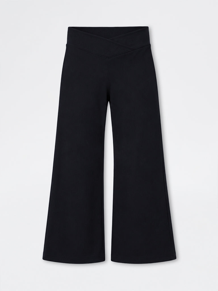 Superstar Black High-Rise Cotton-Blend Pants