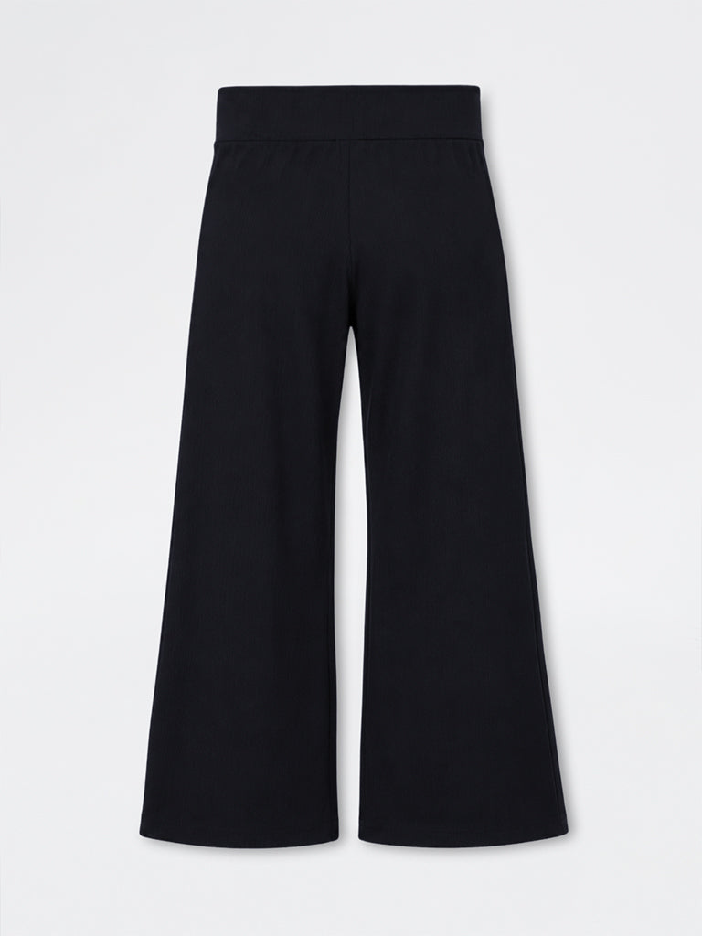 Superstar Black High-Rise Cotton-Blend Pants