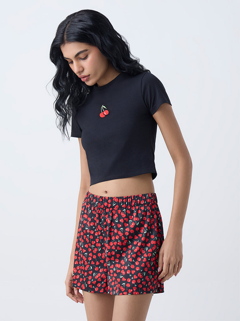 Superstar Black Cherry Design Cotton T-Shirt