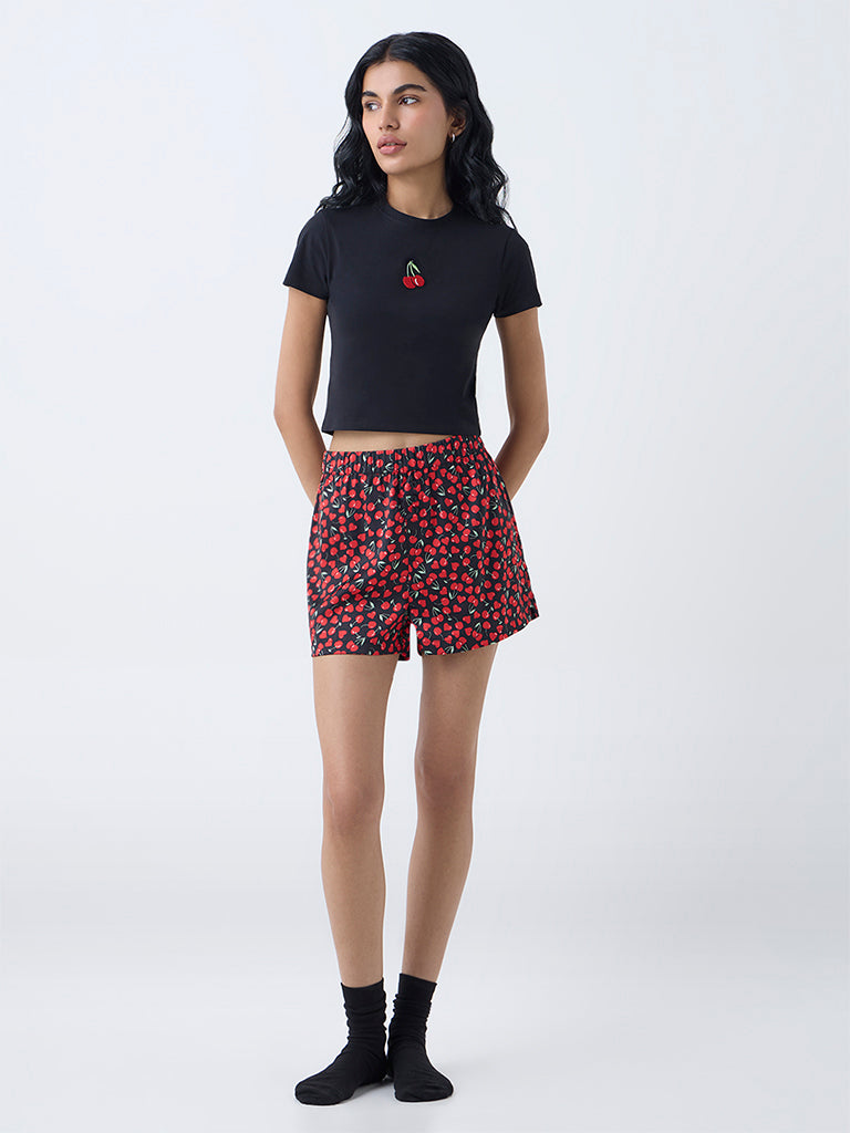 Superstar Black Cherry Design Cotton T-Shirt