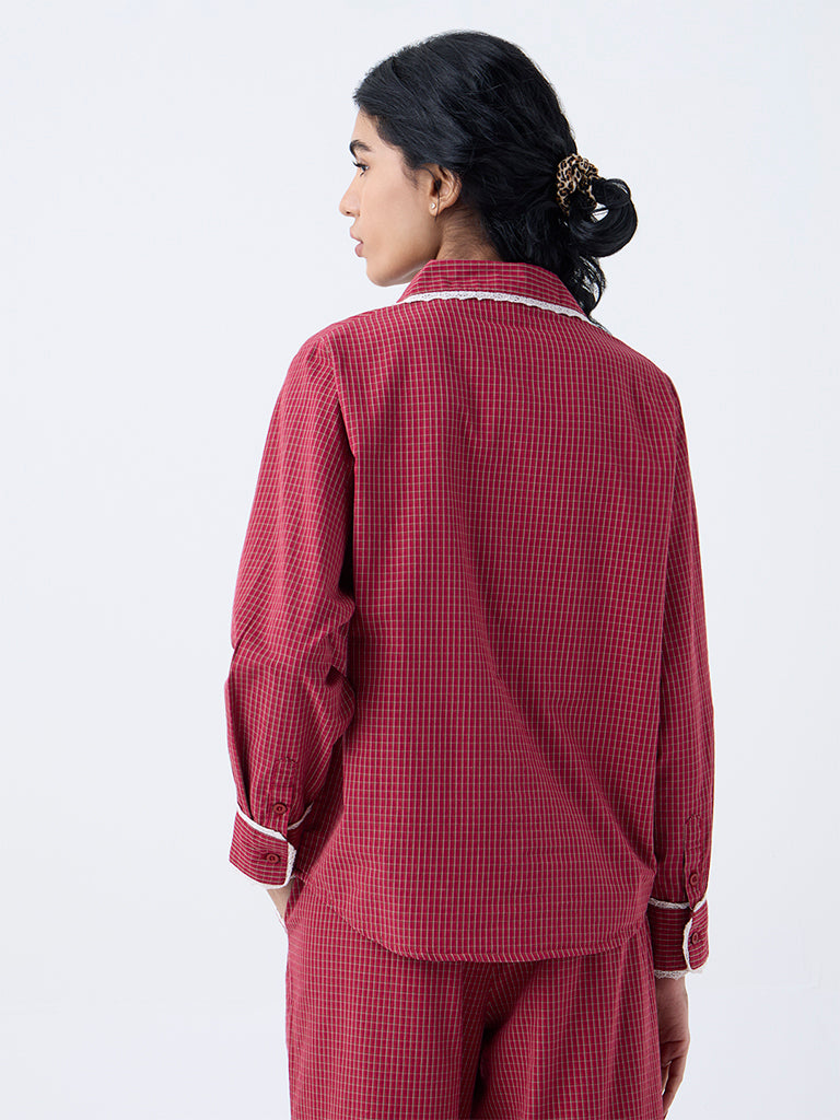 Superstar Red Checkered Cotton  Shirt
