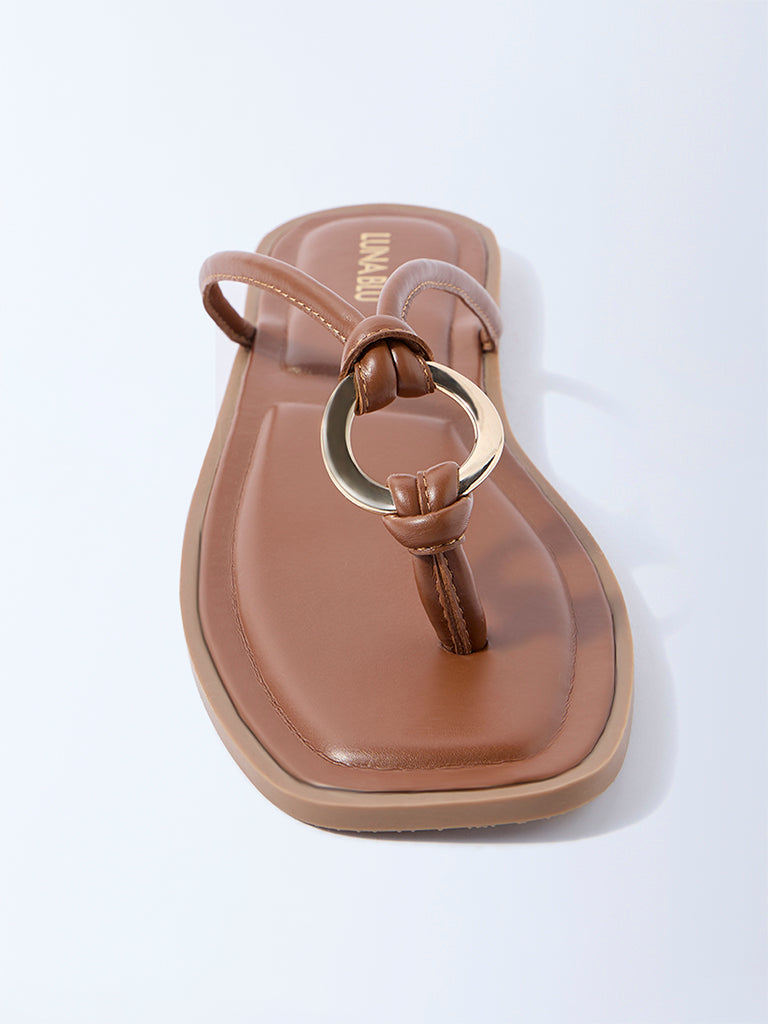 LUNA BLU Tan Ring-Detailed Slides - Exclusive