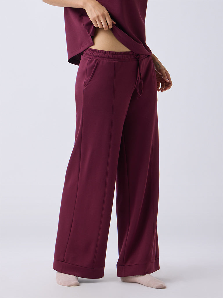 Wunderlove Wine High-Rise Pants
