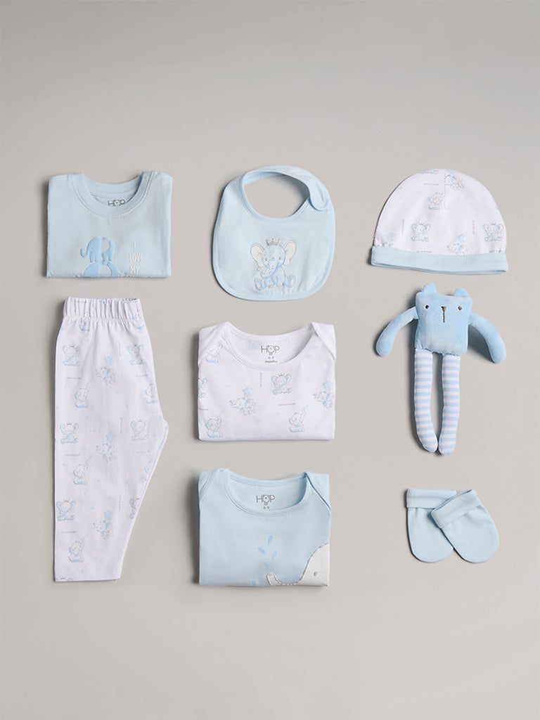 HOP Baby Blue Cotton Gift Set (Pack of 8)