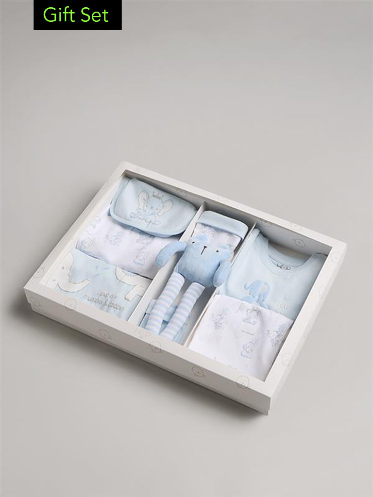 HOP Baby Blue Cotton Gift Set (Pack of 8)