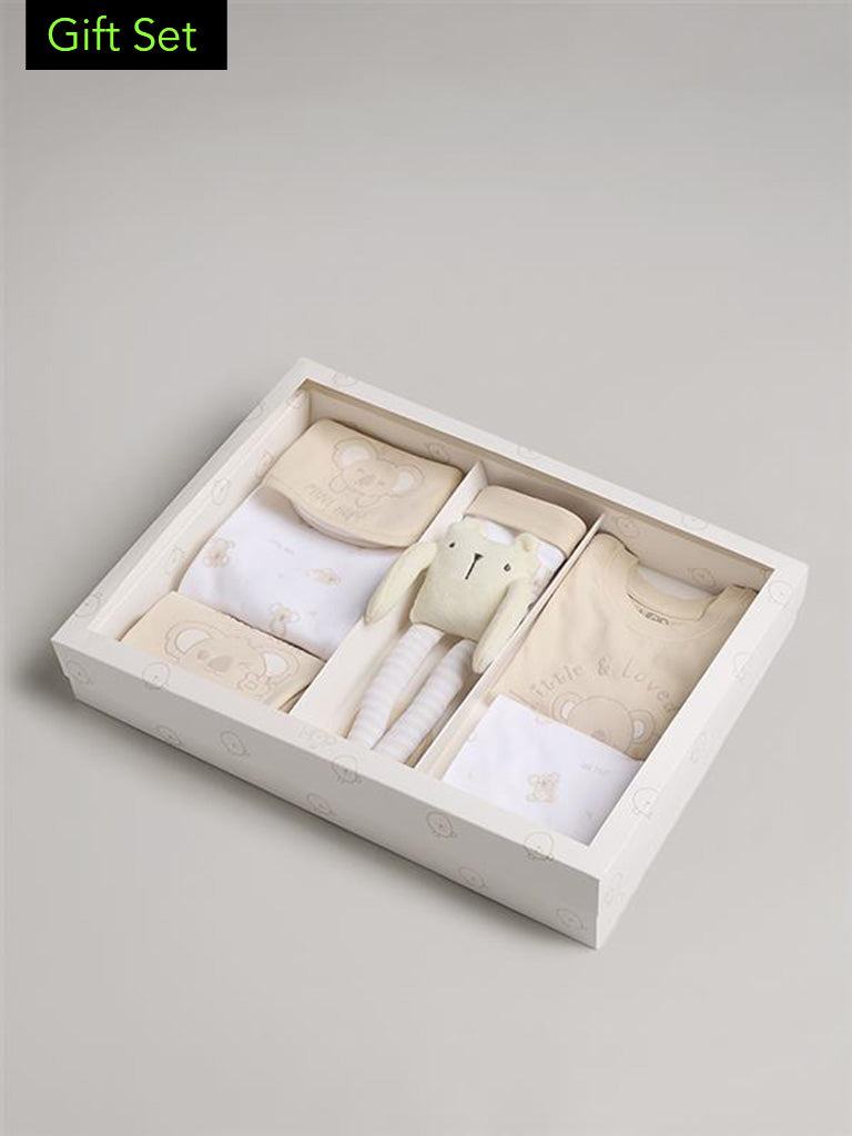 HOP Baby Beige Cotton Gift Set (Pack of 8)