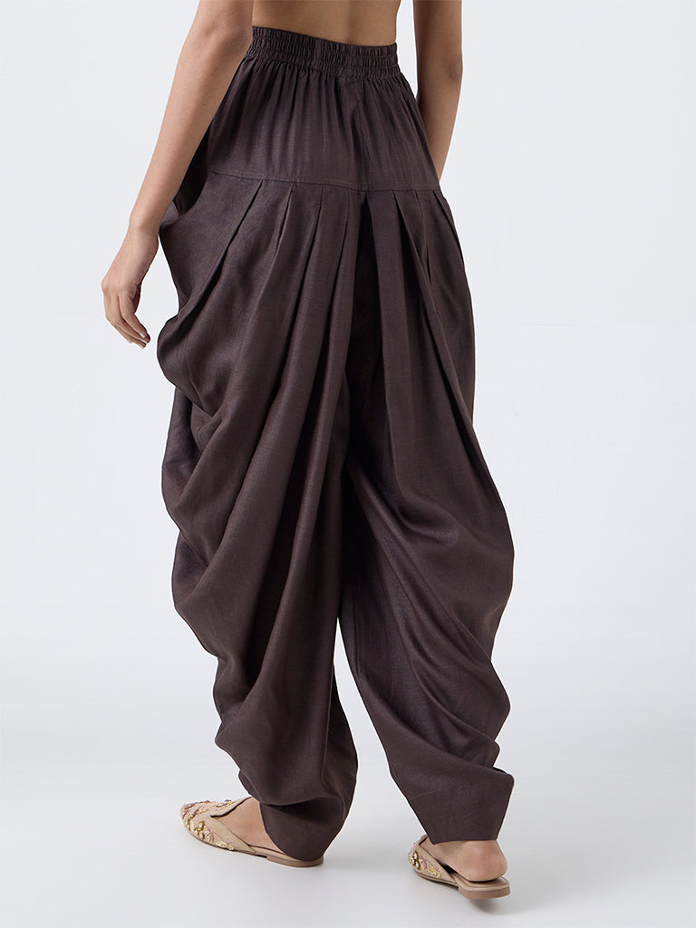 Zuba Charcoal Dhoti-Style Pants