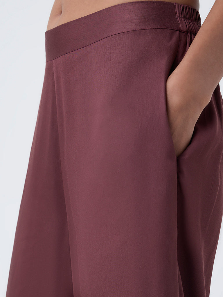 Zuba Brown Solid Palazzos