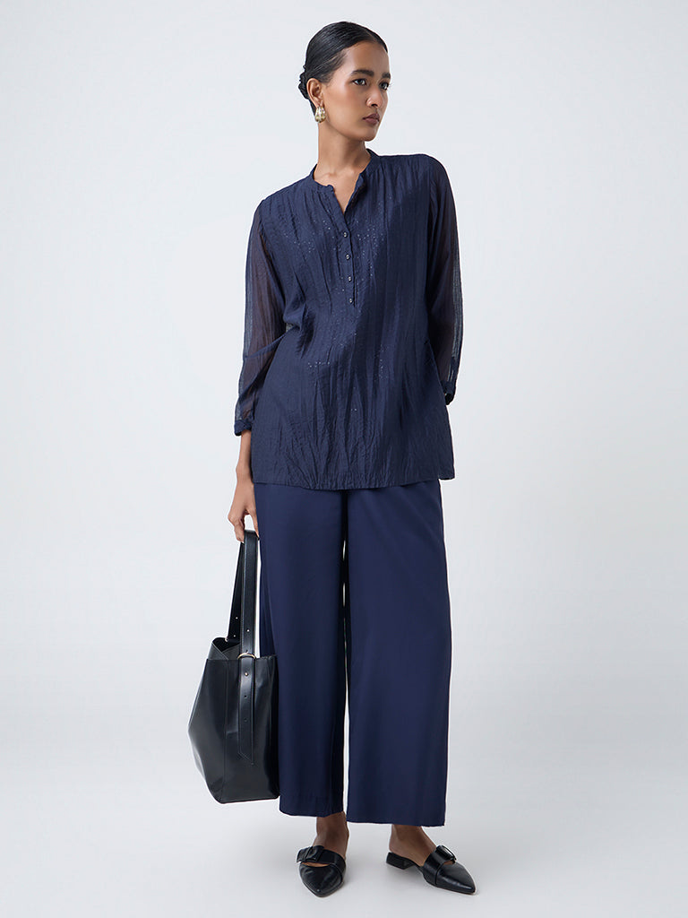 Zuba Indigo Solid Palazzos