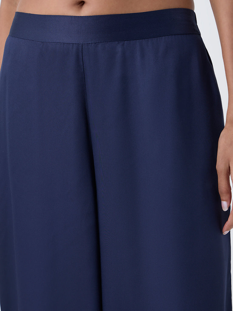 Zuba Indigo Solid Palazzos