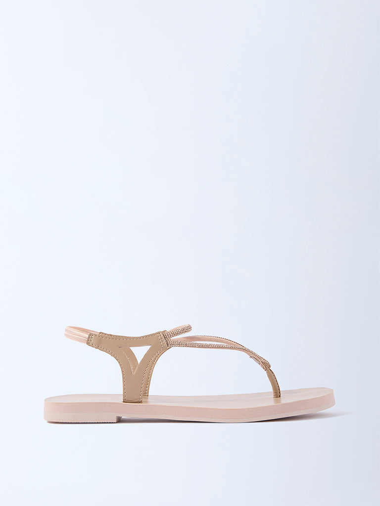 LUNA BLU Pink Embellished Slides - Exclusive