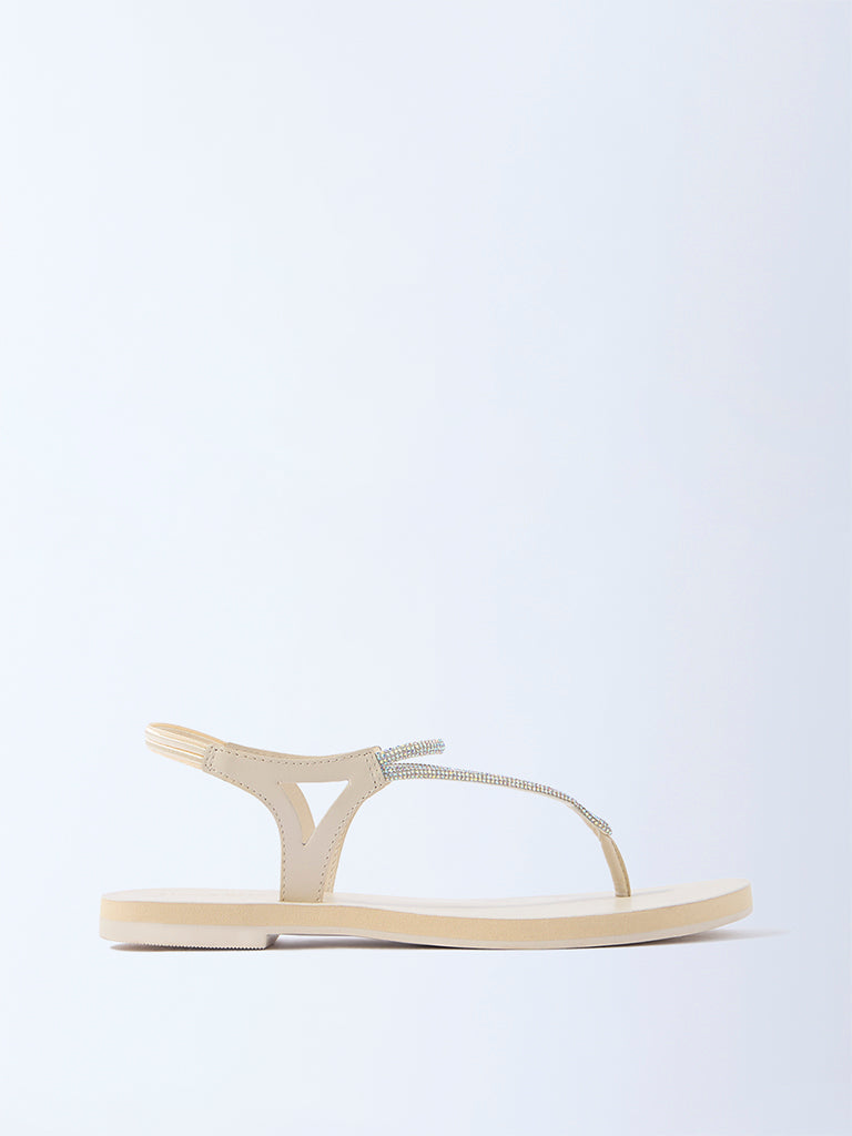 LUNA BLU Ivory Diamante Embellished Slingback Sandals - Exclusive