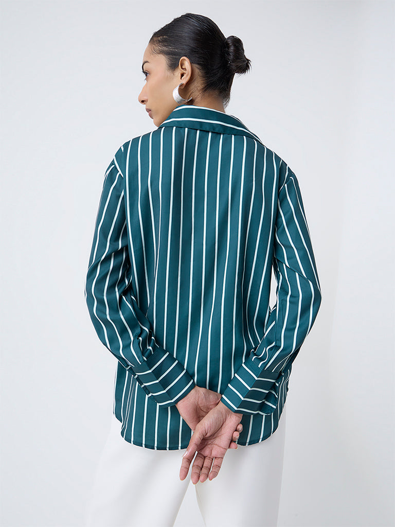 Wardrobe Teal Striped Shirt