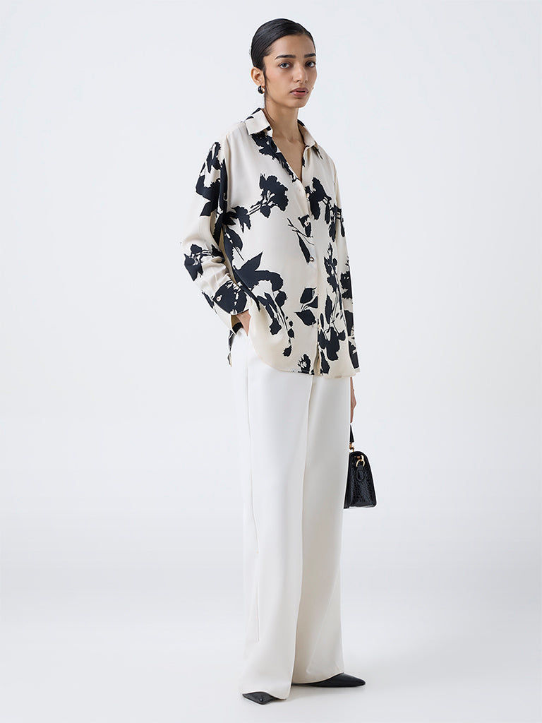Wardrobe Off-White Botanical Printed Shirt